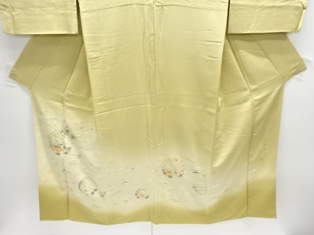  上野真作　寿光織家屋に松竹梅・花丸模様織出し一ツ紋色留袖